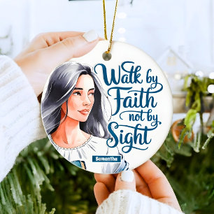 Adorno De Cerámica Mujeres Cristianas Personalizadas Caminar Por Fe