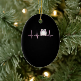 Adorno De Cerámica Mujeres de Hamster Chicas con el latido cardíaco