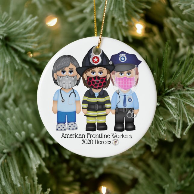 Adorno De Cerámica Mujeres de primera línea norteamericana 2 (Árbol)