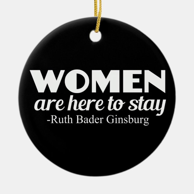 Adorno De Cerámica Mujeres fuertes Ruth Bader Ginsburg cita feminista (Frente)
