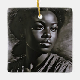 Adorno De Cerámica Mujeres "Jazmín" En El Carbón