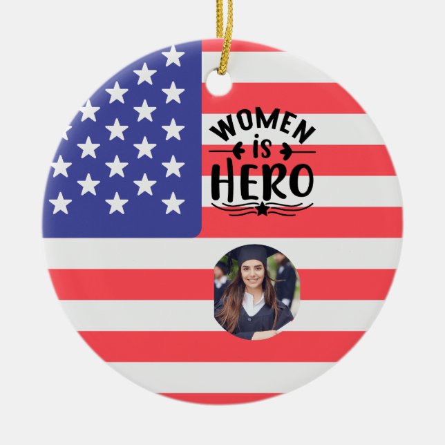Adorno De Cerámica mujeres personalizadas es una heroína (Frente)