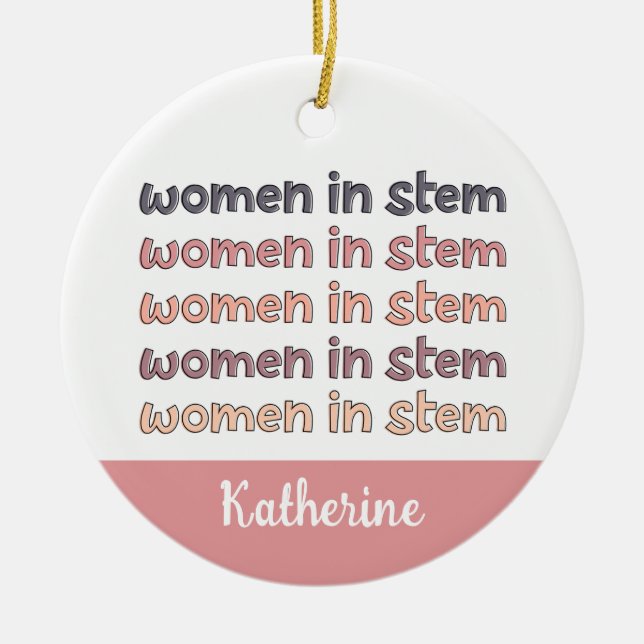 Adorno De Cerámica Mujeres personalizados en regalos Stem Steminist (Frente)
