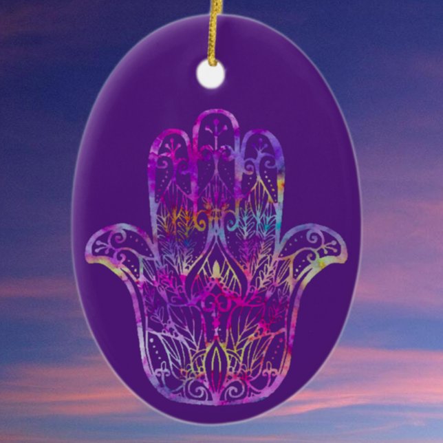 Adorno De Cerámica Multicolor Filigree Hamsa (Subido por el creador)