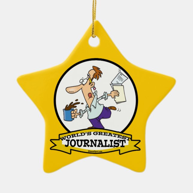 ADORNO DE CERÁMICA MUNDIAL MAYOR PERIODISTA II HOMBRES PERSONALIZADO (Frente)