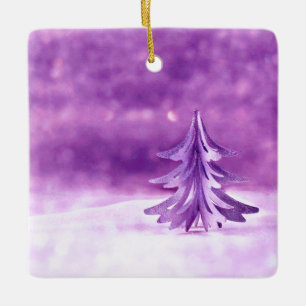 Adorno De Cerámica Mundo de Navidad Púrpura