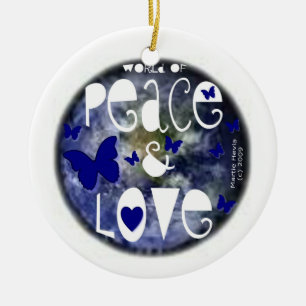 Adorno De Cerámica Mundo de Paz y Amor