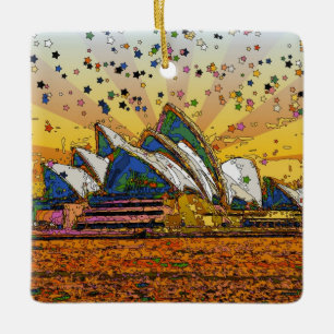 Adorno De Cerámica Mundo Psicodélico: Horizonte de Sydney A1