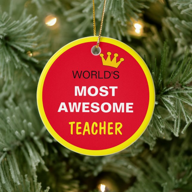 Adorno De Cerámica Mundos más alucinantes - PROFESOR (mejor) (Árbol)