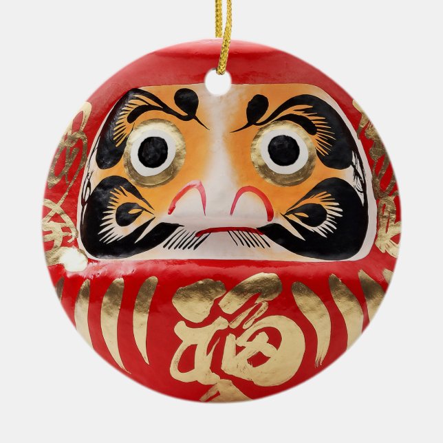Adorno De Cerámica muñeca Daruma (Frente)