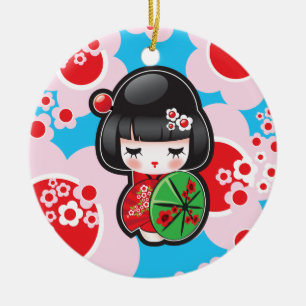 Adorno De Cerámica Muñeca de Kawaii Kokeshi