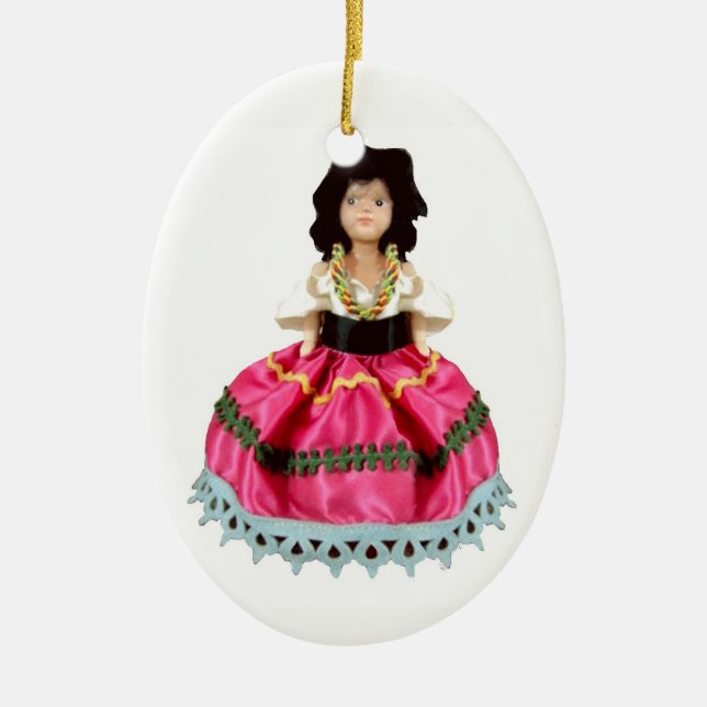 Adorno De Cerámica Muñeca gitana (Frente)