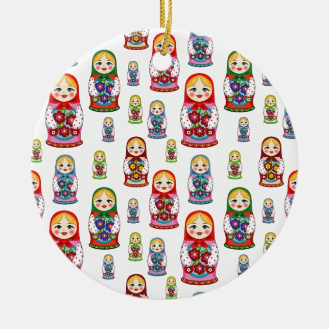Adorno De Cerámica muñecas rusas (Frente)