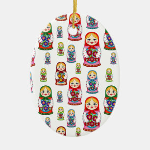 Adorno De Cerámica muñecas rusas