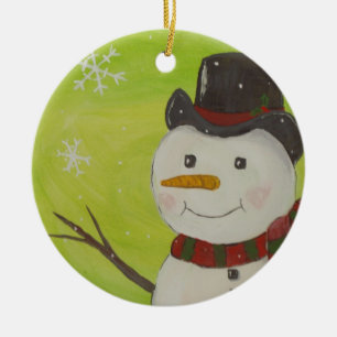 Adorno De Cerámica Muñeco de nieve