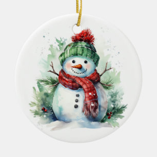 Adorno De Cerámica Muñeco de nieve