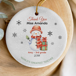 Adorno De Cerámica Muñeco de Nieve Caprichoso Festivo Mejor Profesor