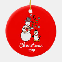 Muñeco de nieve con personalizable del año de la