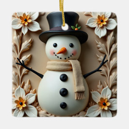 Adorno De Cerámica Muñeco de nieve Daisy Navidad