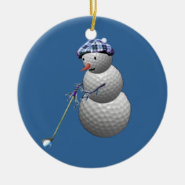 Adorno De Cerámica Muñeco de nieve de la pelota de golf