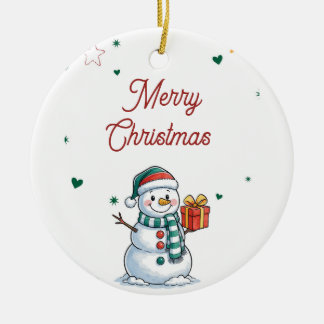 Adorno De Cerámica Muñeco de nieve de Navidad