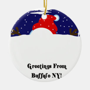 Adorno De Cerámica Muñeco de nieve del búfalo NY