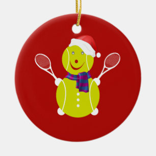 Adorno De Cerámica Muñeco de nieve del tenis