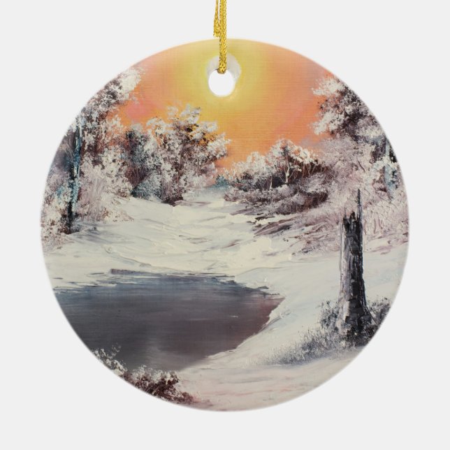 Adorno De Cerámica Muñeco de nieve en línea (Atrás)