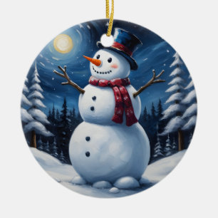 Adorno De Cerámica Muñeco de nieve feliz navidad