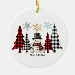 Adorno De Cerámica Muñeco de Nieve Feliz Navidad Cuadros Navideños Ár