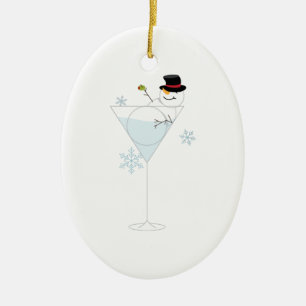 Adorno De Cerámica Muñeco de nieve Martini