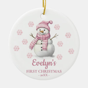 Adorno De Cerámica Muñeco de nieve Navidad personalizada para niñas
