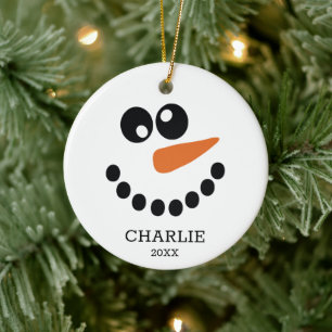 Adorno De Cerámica Muñeco de nieve personalizado