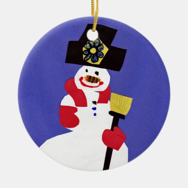 Adorno De Cerámica Muñeco de nieve por VictoriaShaylee (Frente)