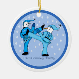 Adorno De Cerámica Muñecos de nieve del karate Sparring para el