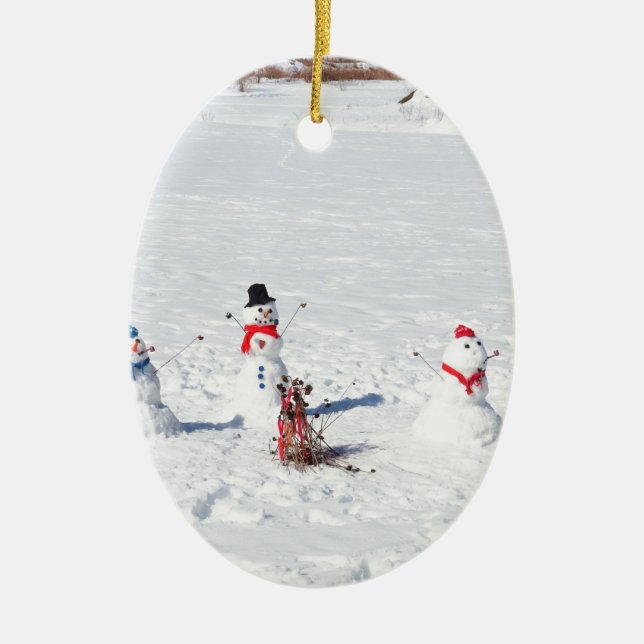 Adorno De Cerámica Muñecos de nieve del navidad (Frente)