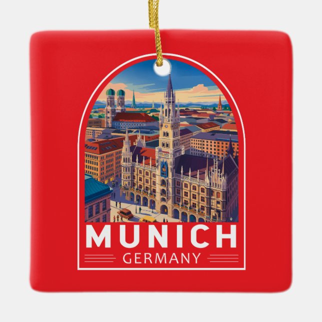 Adorno De Cerámica Munich Germany Travel Art Emblem (Anverso)