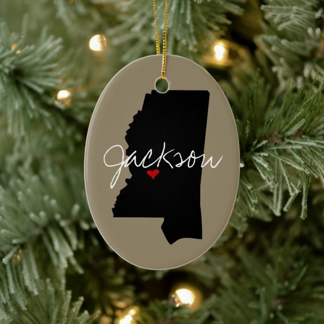 Adorno De Cerámica Municipio de Mississippi (Árbol)