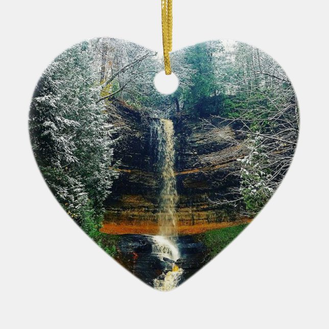 Adorno De Cerámica Munising baja península superior Michigan (Frente)