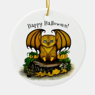 Adorno De Cerámica Murciélago de Halloween lindo