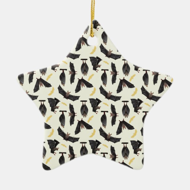 Adorno De Cerámica murciélagos amarillos (Frente)