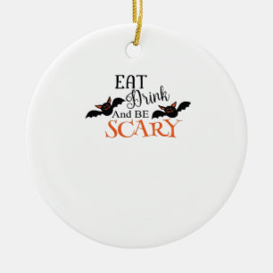 Adorno De Cerámica Murciélagos de Halloween sean aterradores Meme div