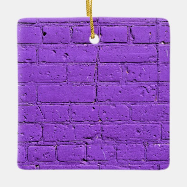 Adorno De Cerámica Muro de ladrillo morado pintado (Anverso)