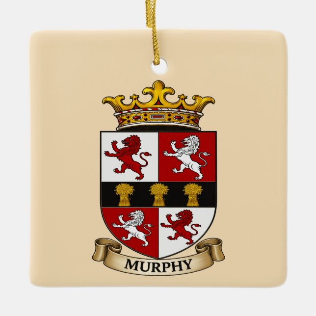 Adorno De Cerámica Murphy Family Coat of Arms Ornament (Anverso)