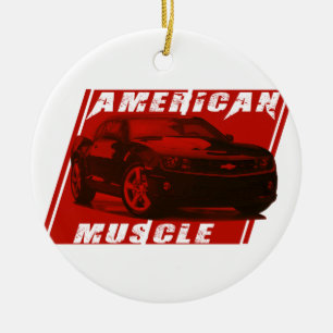 Adorno De Cerámica Músculo americano Camaro Rojo