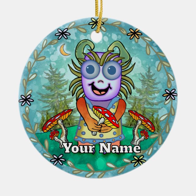 Adorno De Cerámica Mushroom Monster (Frente)