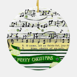Adorno De Cerámica Music Notes Christmas Tree Ornament