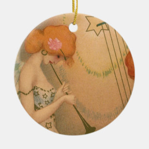 Adorno De Cerámica Música antigua ángeles músicos victorianos flauta 