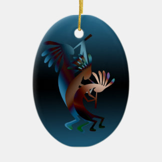 Adorno De Cerámica Música azul de Kokopelli