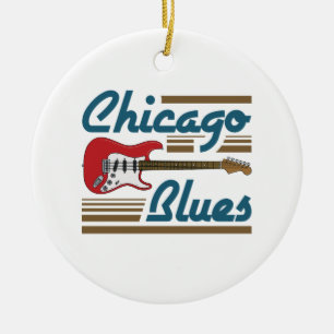 Adorno De Cerámica Música Blues de Chicago Músico Guitarra